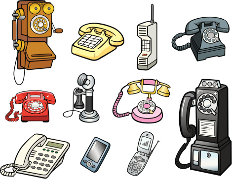 Gruppo Di Telefono - Immagini vettoriali stock e altre immagini di Vecchio  - Vecchio, Telefono, Telefono cellulare - iStock